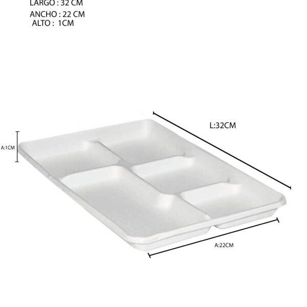 BANDEJA  DIV 5 32cm 22cm