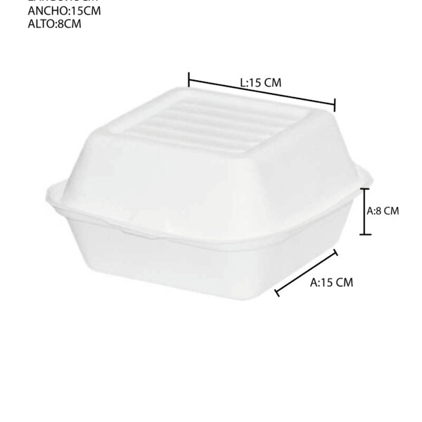 PORTAHAMBURGUESA TIPO EUROPEO 15X15 8 CM