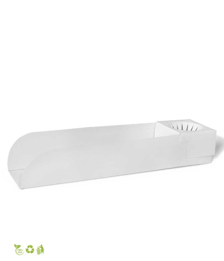 porta churros con nido para salsas, fabricado con papel biodegradable